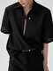 Текстурированная мужская футболка-поло с легким просвечиванием Рубашка - Черный