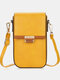 Women PU leather Clutch Bag Card Bag Multi-Pocket Crossbody Phone Bag - Yellow