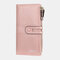 Solid Zipper Multi-slots Casual Card Holder Wallet Purse For Women - Pink
