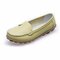 Casual Soft Sole Pure Color Slip On Flat Shoes Loafers - Green