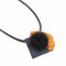Trendy Brooch Necklace Leather Wool Pendant Necklace - Blue