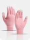 यूनिसेक्स बुना हुआ Plus मखमली शीत सबूत गर्मी टच स्क्रीन पूर्ण-उंगली दस्ताने - गुलाबी