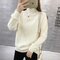 Half-neck Sweater Women's Head Loose Foreign Air Suit New Solid Color Bottoming Sweater - White