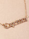 Colar elegante de diamantes incrustados com letras femininas doze constelações Pingente colar joias para presente - Capricórnio