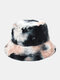 Unisex Faux Rabbit Fur Colorful Tie-dye Thicken Warmth Fashion Bucket Hat - #04