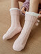 Women Home Carpet Sock Fur Warm Plush Bedroom Non-slip Soft Indoor Comfy Floor Sock - Pink