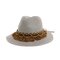 Women Sunshade Tassel Straw Hat Outdoor Seaside Sun Visor Solid Color Jazz Hat   - Gray