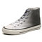 Men Gradient Color High Top Breathable Casual Canvas Sneakers - Gray