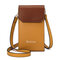 Women Solid Flap Card Bag Phone Bag Crossbody Bag - Brown