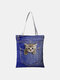 Women Canvas Cat Dog Handbag Tote - #01