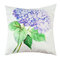 Imitation Silk Cushion Cover Green Leaf Flowers Waist Pillow Case Home Car Sofa Decor - #1