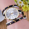 Trendy Rivet Butterfly Winding Watch Three Circle Leather Quartz Watch For Women - Black