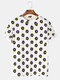 Cotton Small Daisy Print Light Breathable Casual Round Neck T-shirt  For Men Women - White