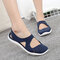 Women Casual Beach Hollow Out Jelly Flat Sandals - Blue