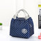 Women Cute Lunch Tote Bag Handbag Zipper Storage Waterproof Containers Picnic Pouch Bag - Navy