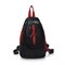 Women Vintage PU Leather Backpack Retro Shoulder Bag Vintage Satchel Bag - Red & Black