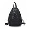 Women Vintage PU Leather Backpack Retro Shoulder Bag Vintage Satchel Bag - Black
