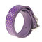 Adjustable Pet Dog PU Leather Collar Buckle Puppy Bling Rhinestone Neck Strap - Purple