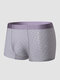 Men Ice Silk Polka Dot Print Seamless Antibacterial Quick Dry Comfy Boxers Briefs - Purple