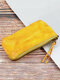 Men Retro Genuine Leather Old Coin Purse Wallet - Yellow