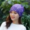 Women Breathable Thin Flexible Ponytail Beanie Vintage Multifunctional Casual Sun Scarf Hat - Purple