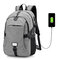 17 Inch Nylon Laptop Bag With USB Charger Casual Business Backpack For Men Women - Grey