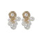 Boucles d'oreilles perle incrustées de métal exagérées à la mode tempérament goutte d'oreille perle irrégulière - Or