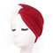 Women's Polyester Two-color Cross Stretch Turban Hat Casual Beanie Cap Bonnet Hat - #2