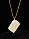 Vintage Playing Card Rectangular Pendant Spades K Heart K Stainless Steel Necklace - Gold