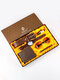 6 Pcs/set Men Casual Business Set Wallets Belts Glasses Keychain Pen Quartz Watches - Brown