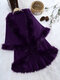 Elegant Faux Fur Patchwork Layered Irregular Women Cloak Coats - Purple