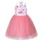 Flower Print Toddler Girls Kids V-Neck Strap Casual Princess Dress For 1Y-11Y - Pink
