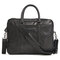 Genuine Leather Business Laptop Bag Briefcase Crossbody Bag - Black