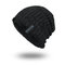 Hat Tide Knit Wool Hat Season Plus Warm Ab Yarn Long Standard Set Head Men's Outdoor Hat Wm053 - Black
