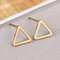 Boucles d'oreilles carrées Triangle à pois concis à la mode Tricolore géométrique creux boucles d'oreilles punk - 02
