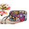 Women Waterproof Nylon Patchwork Three Zipper 5.5 inches Phone Bag Flower Clutch Bag Coin Purse - #02