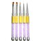 5 Pcs Steel Metal Crystal Rhinestones Nail Art Dotting Pen Brush Set  - Purple
