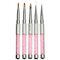 5 Pcs Steel Metal Crystal Rhinestones Nail Art Dotting Pen Brush Set  - Pink