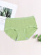 Женское Хлопковая кружевная отделка Полное бедро Soft Дышащие удобные трусики средней талии - Зеленый