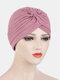 Women Multi Color Solid Casual Sunshade Baotou Hat Beanie Hat - Purple