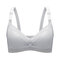 Lace Cotton Front Button Wireless Breathable Maternity Nursing Bras - Light Grey