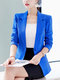 One Buckle Self-cultivation Jacket Casual Slim Suit - Blue