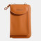 Women Card Slots 6.3 Inch Phone Bag Solid Crossbody Bag - Brown