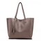 Women PU Leather Solid Casual Tassel Handbag Simple Shopping Shoulder Bag - Bronze 1