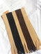 Men Artificial Cashmere Knitted Color-match Wide Striped Jacquard Tassel Warmth Business All-match Scarf - Khaki
