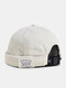 Unisex Cotton Vintage Casual Thin Cloth Logo Brimless Beanie Skull Caps Landlord Hat - Beige