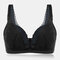 Maternity Lace Flower Front Button Breathable Wireless Nursing Bra - #01