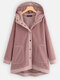 Patchwork Fleece Hooded Plus Size Women Winter Coat - Pink
