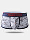 Men Floral Print Sexy Boxer Briefs Antibacterial Liner Pouch Patchwork Side Loose Underwear - #02