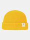 Men & Women Smile Pattern Winter Keep Warm Windproof Knitted Hat - Yellow